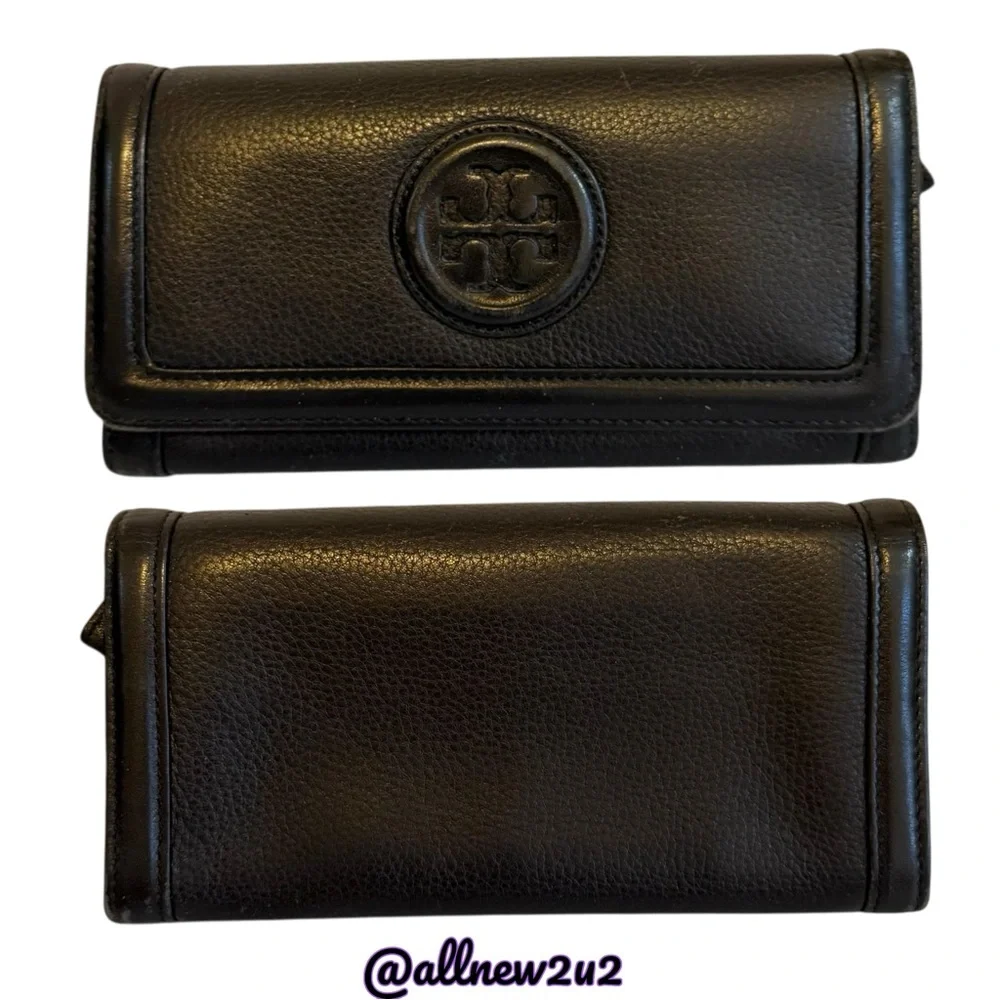 SALE! Tory Burch 2 Pc Chelsea Slouchy Leather Tote Wallet Pebble Leather